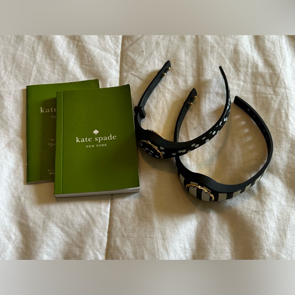 🎉 Host Pick 🎉 2 x Kate Spade Black and White Polka Dot/Striped Activity Trackers